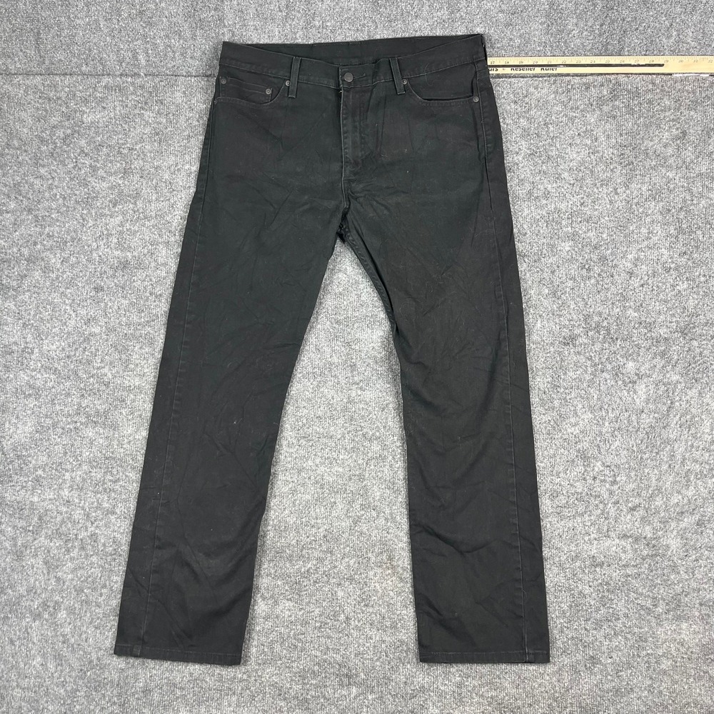 Levis 513 Jeans Mens W38 L32 Black Straight Leg Classic Denim Casual Pants